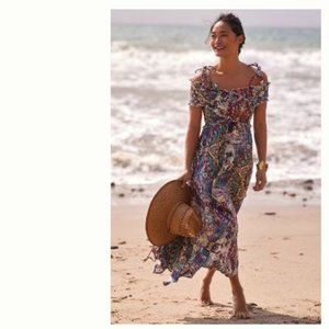 Anthropologie Smocked Gauze criss-cross dress NWT